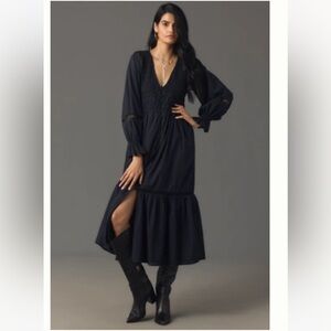 Anthropologie The Peregrine Midi Dress: Long Sleeve Edition